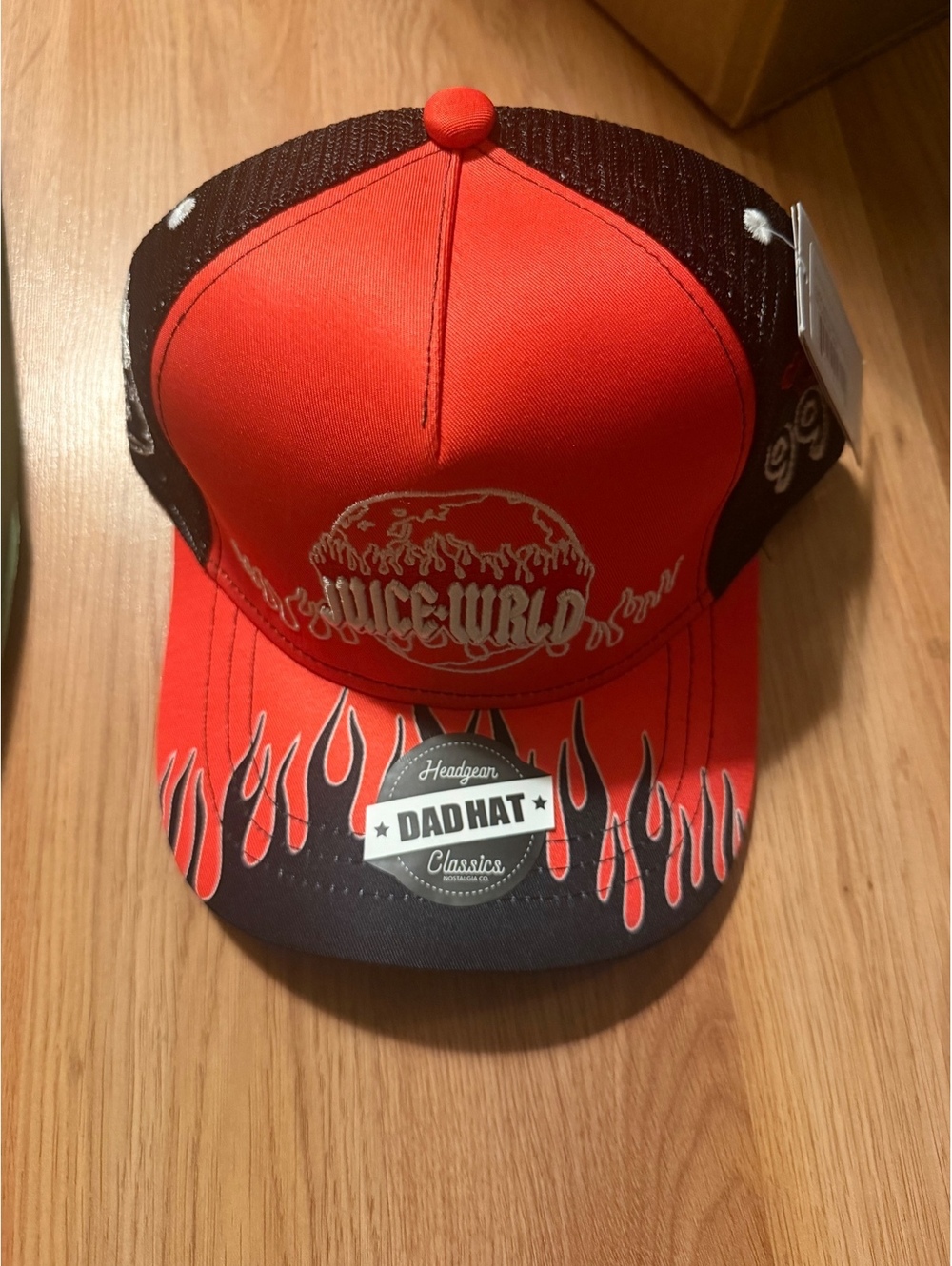 Juice WRLD Trucker Hat Red Flame Mesh Snapback Cap New with Tags